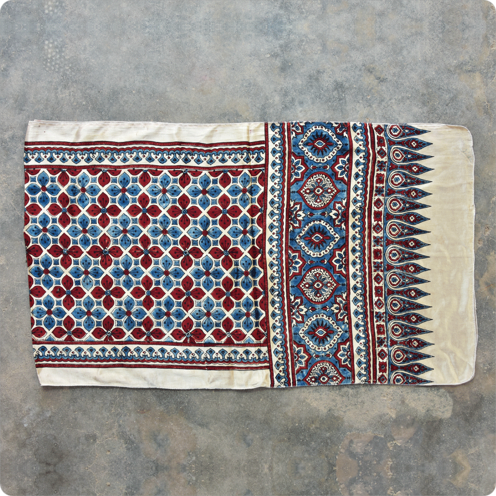 Ajrakh hand block printed mashru stole