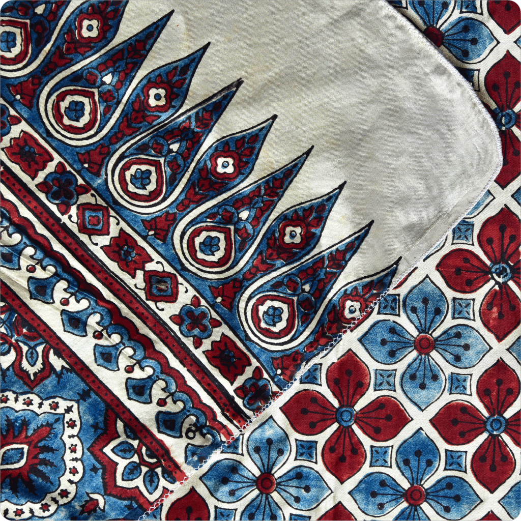 Ajrakh hand block printed mashru stole