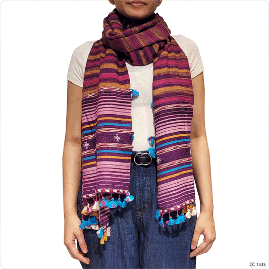 Tangaliya weave Tussar silk Kala cotton Stole