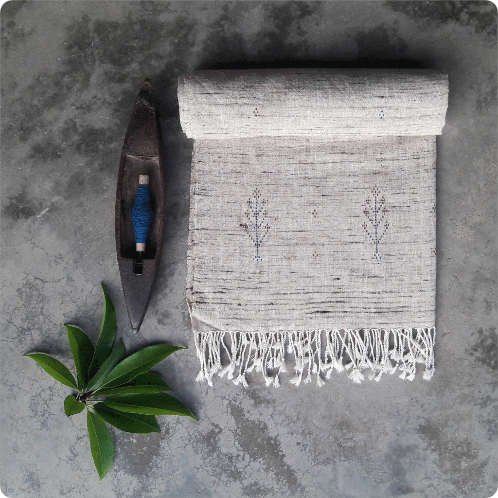 Tangaliya weave Tussar silk Kala cotton Stole