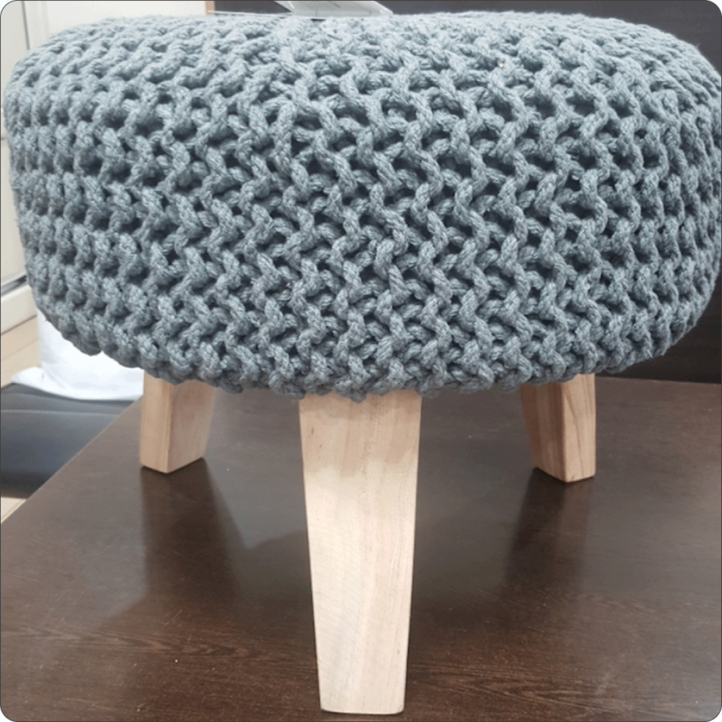 Cotton Wood Foot Stool home décor round pouf