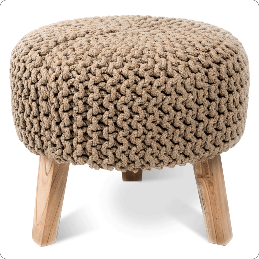 Cotton Wood Foot Stool home décor round pouf