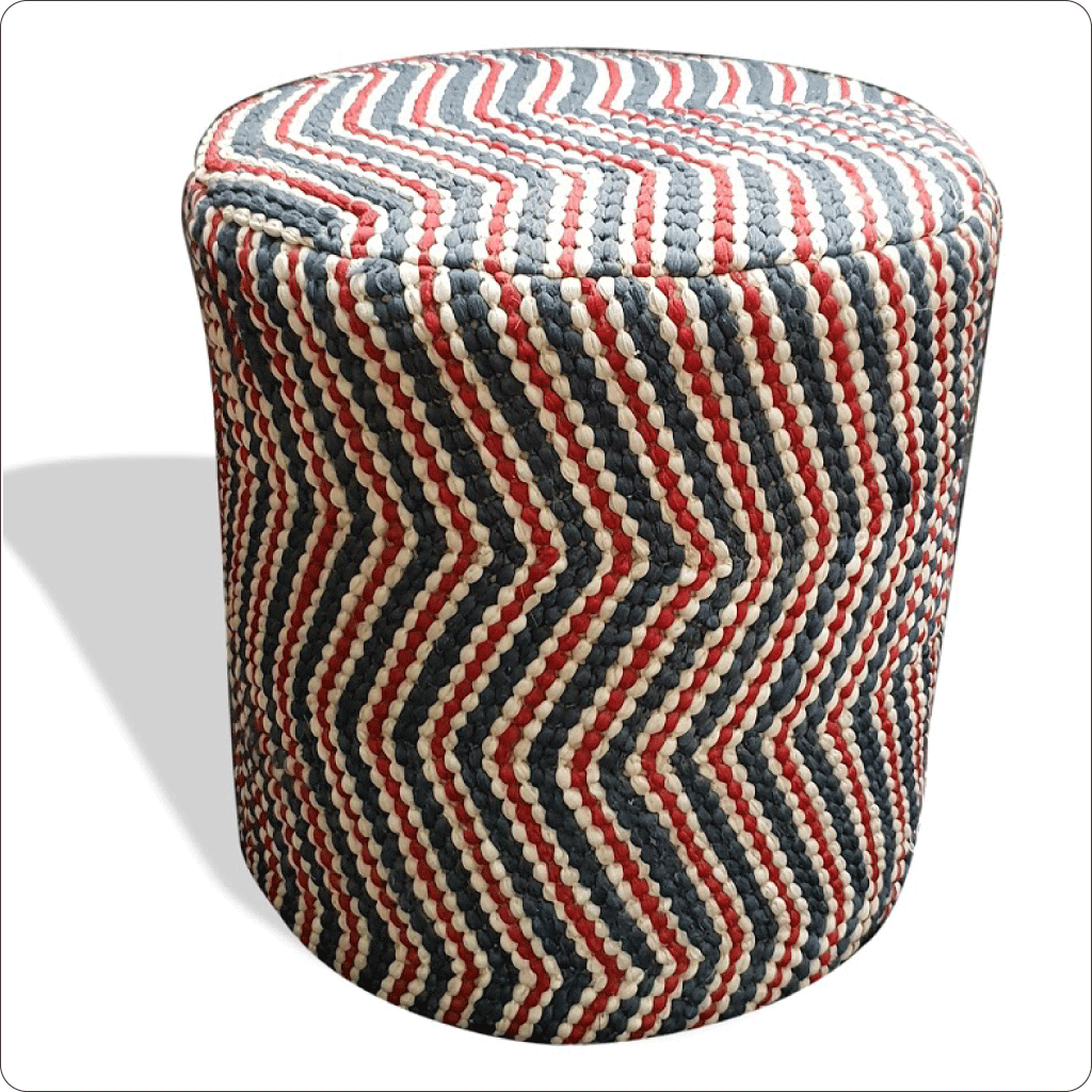 Fugga Braided Stool Cylinder shape pouf