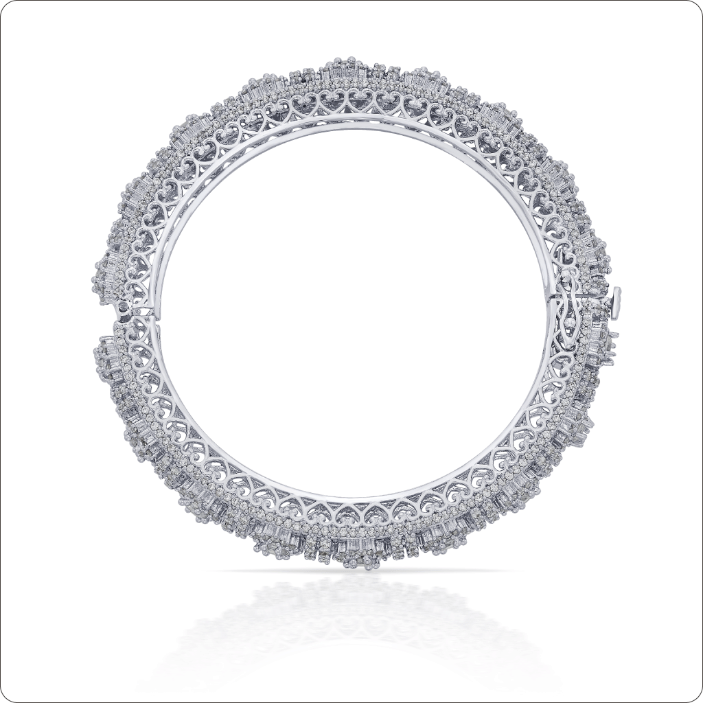 Encrusted Flower Bangle Bracelet
