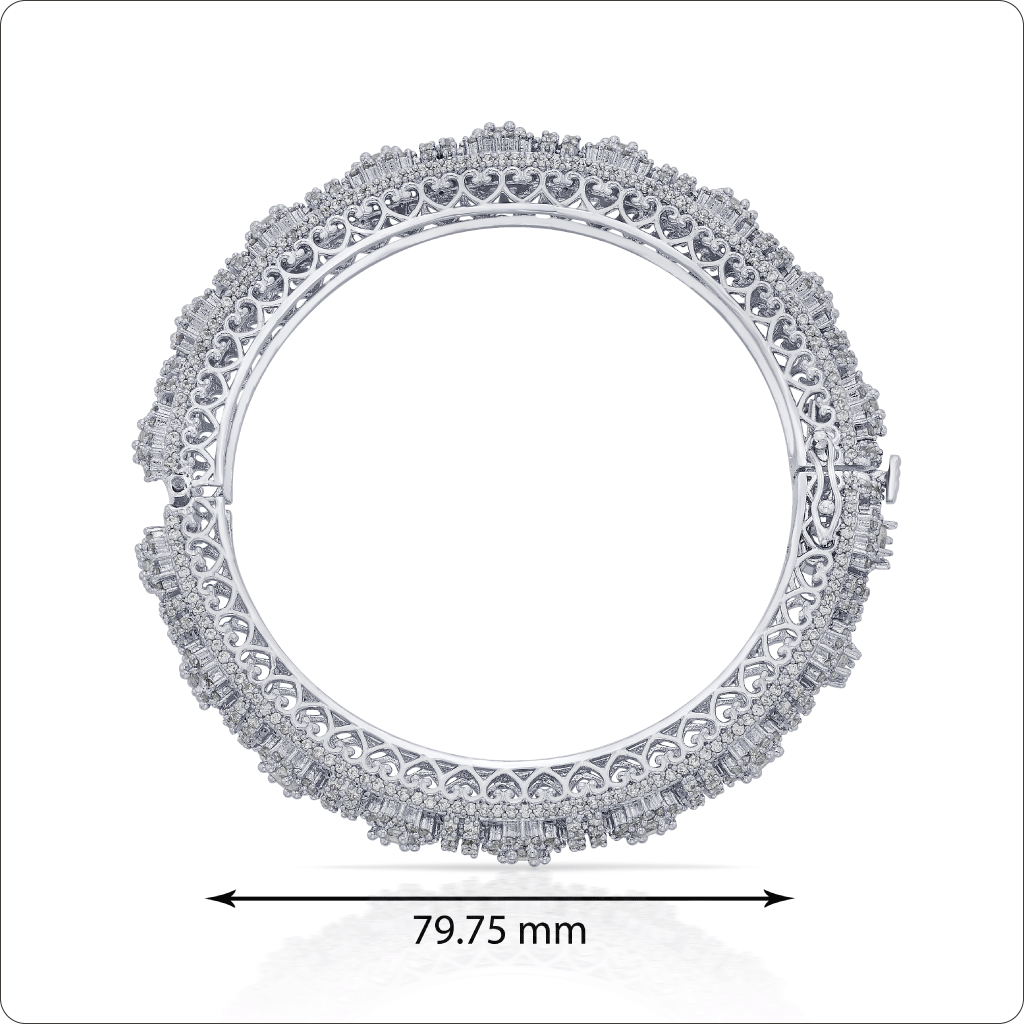 Encrusted Flower Bangle Bracelet