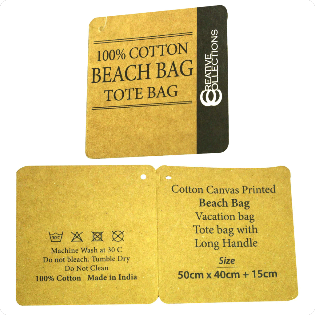 Cotton Canvas Printed Beach bag with Long handle