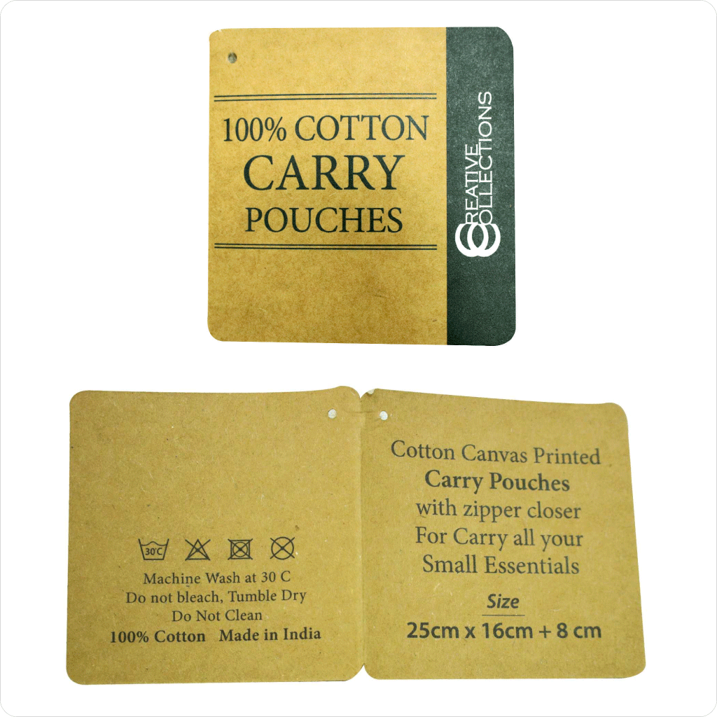 Cotton Canvas Printed Carry pouch with zipper
