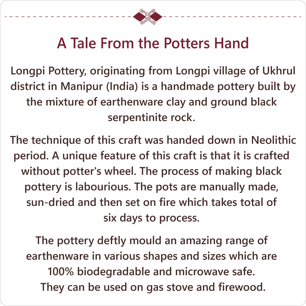 Earthenware Longpi pottery Clay Small Cooking Pot Medium