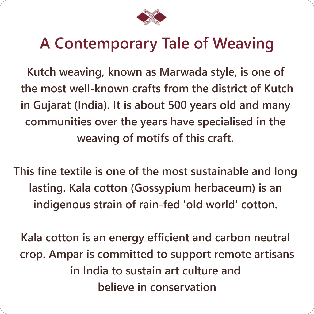 Handwoven Kutch Weave Kala cotton cushion cover