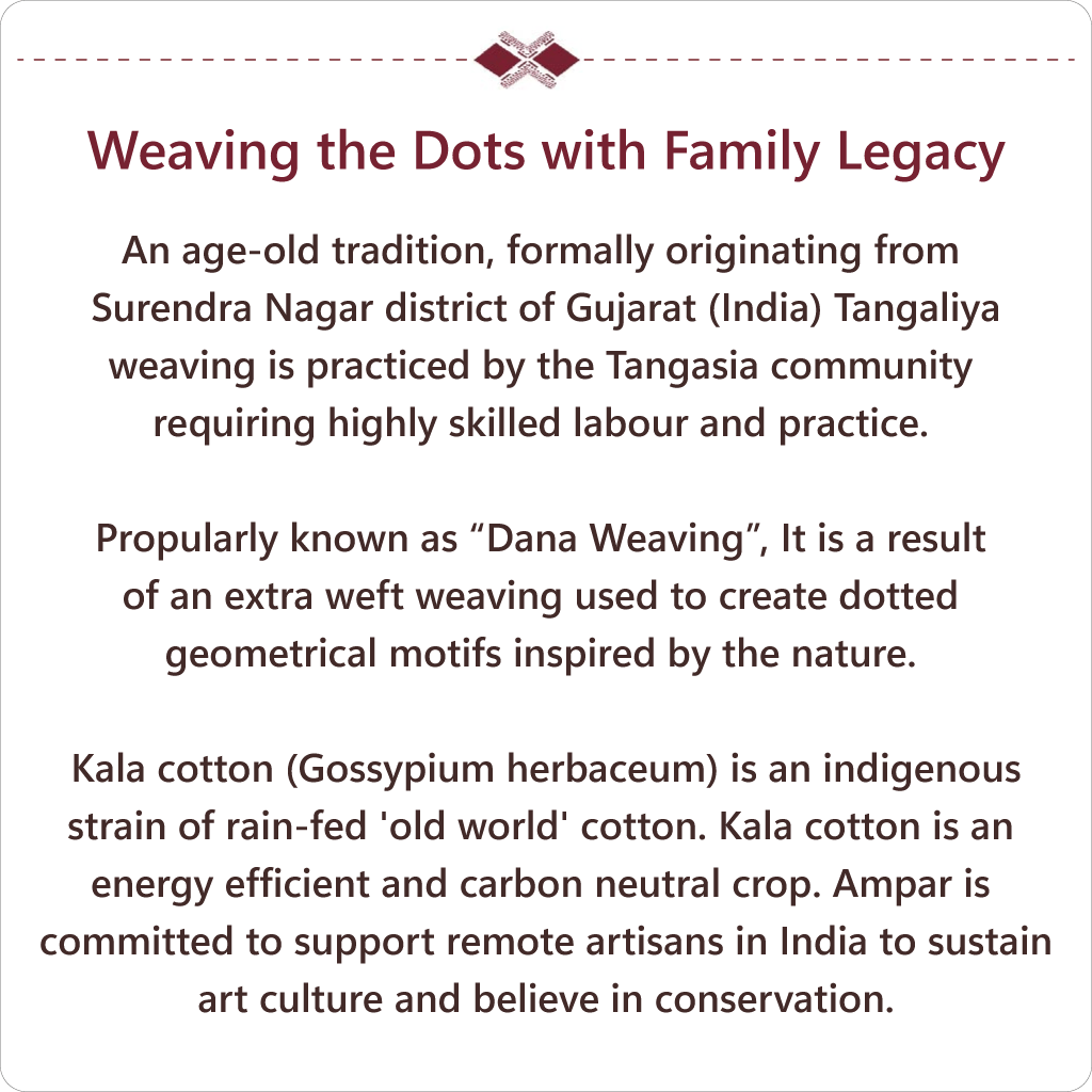 Tangaliya weave Tussar silk Kala cotton Stole