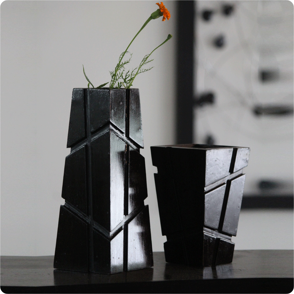 MDF Wood Handmade Rustic Wooden Flower Vase