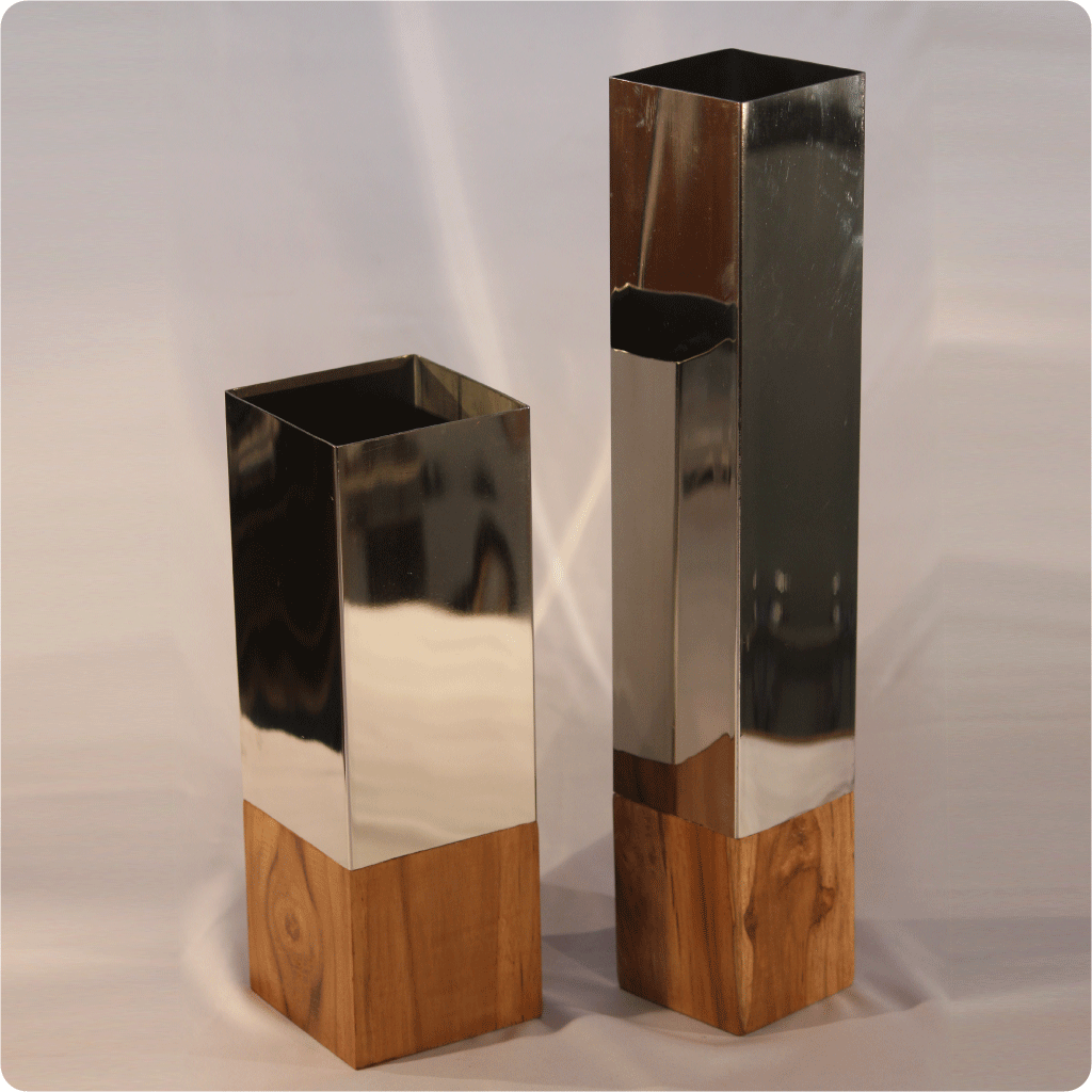 Teak Wood Handmade Rustic Wooden Flower Vase