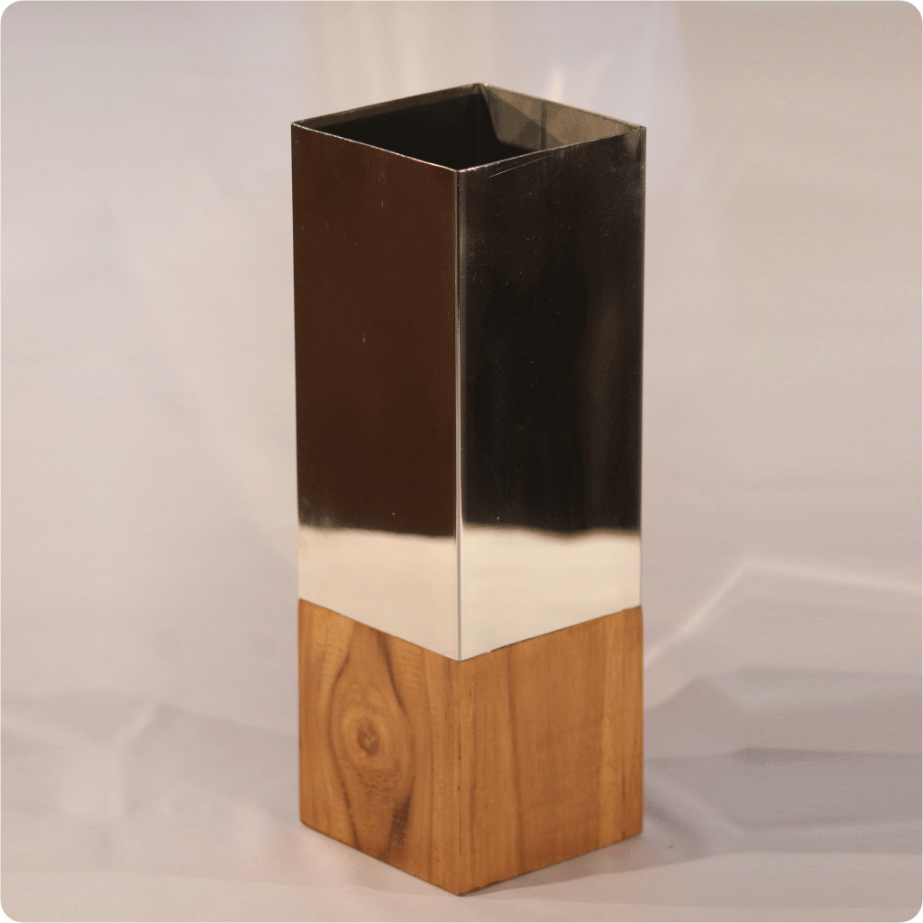 Teak Wood Handmade Rustic Wooden Flower Vase