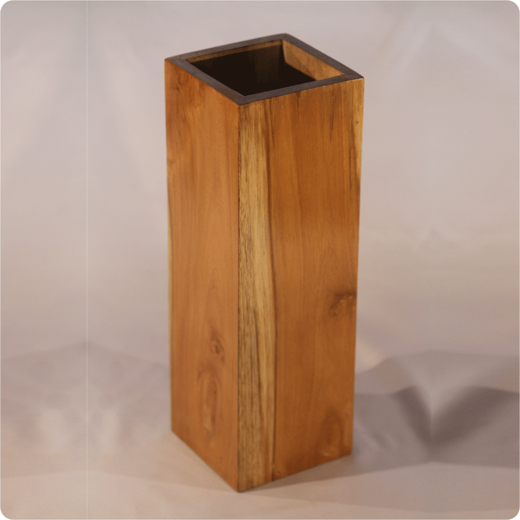 Teak Wood Handmade Rustic Wooden Flower Vase
