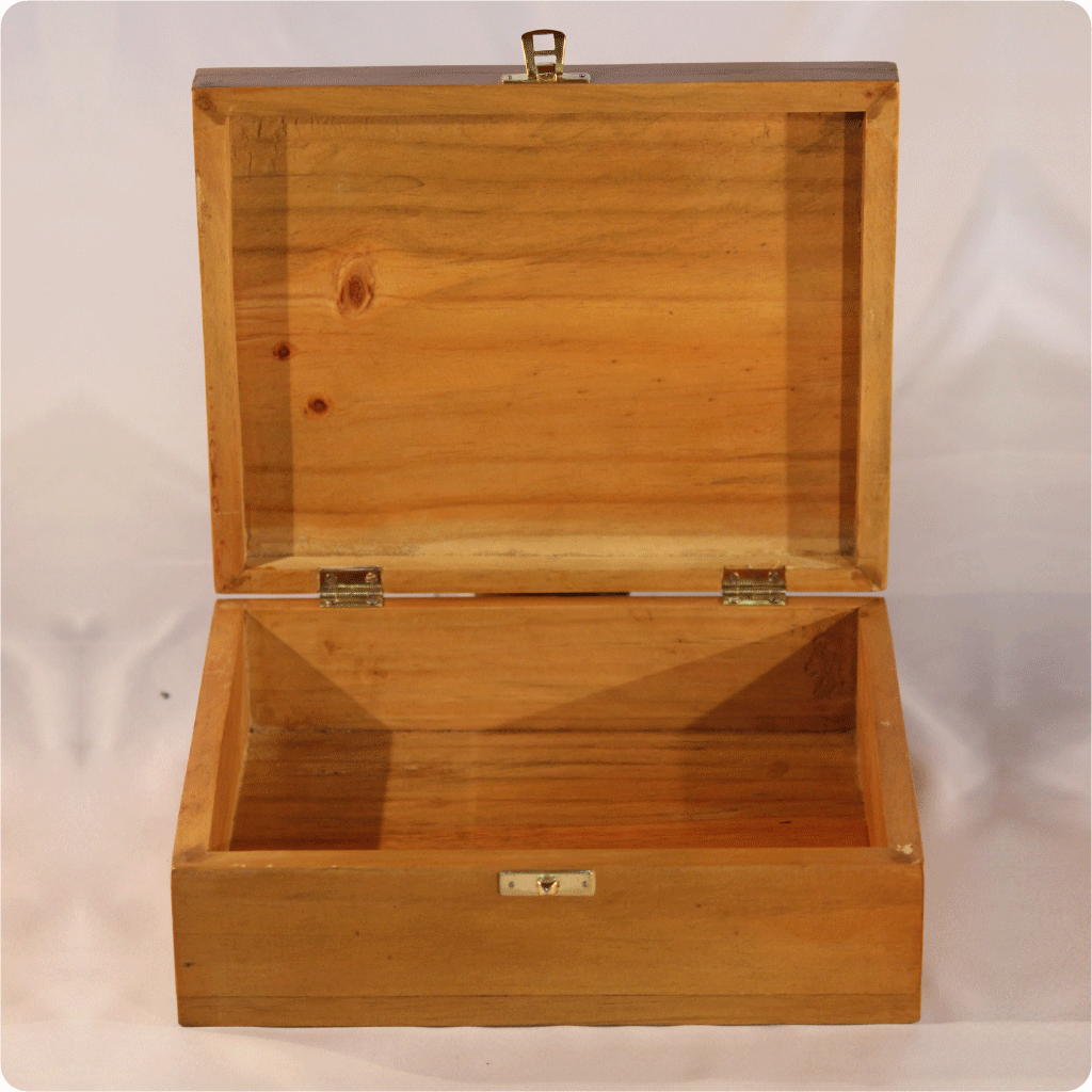 Pine wood Storage Gift box with Brass lock