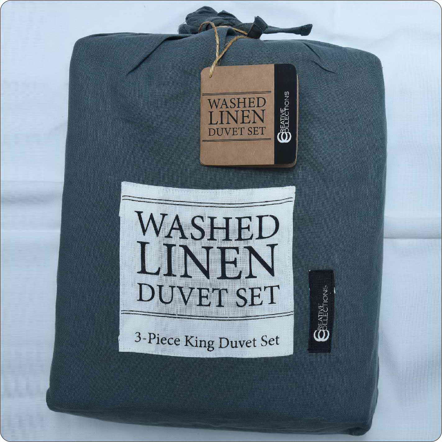 Linen Bed Duvet set LICHEN