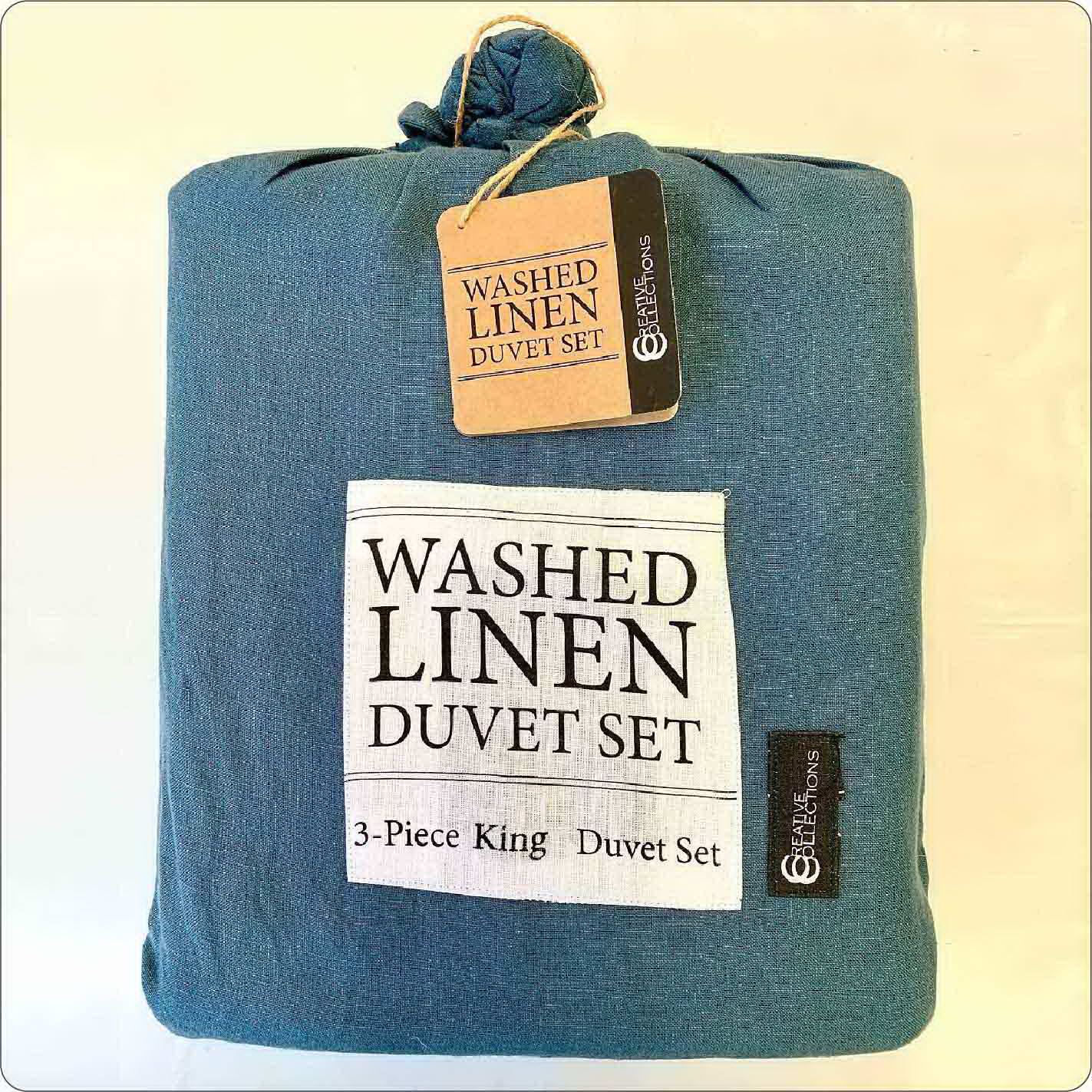 Pre Washed Belgian Linen Bed Duvet set OCEAN