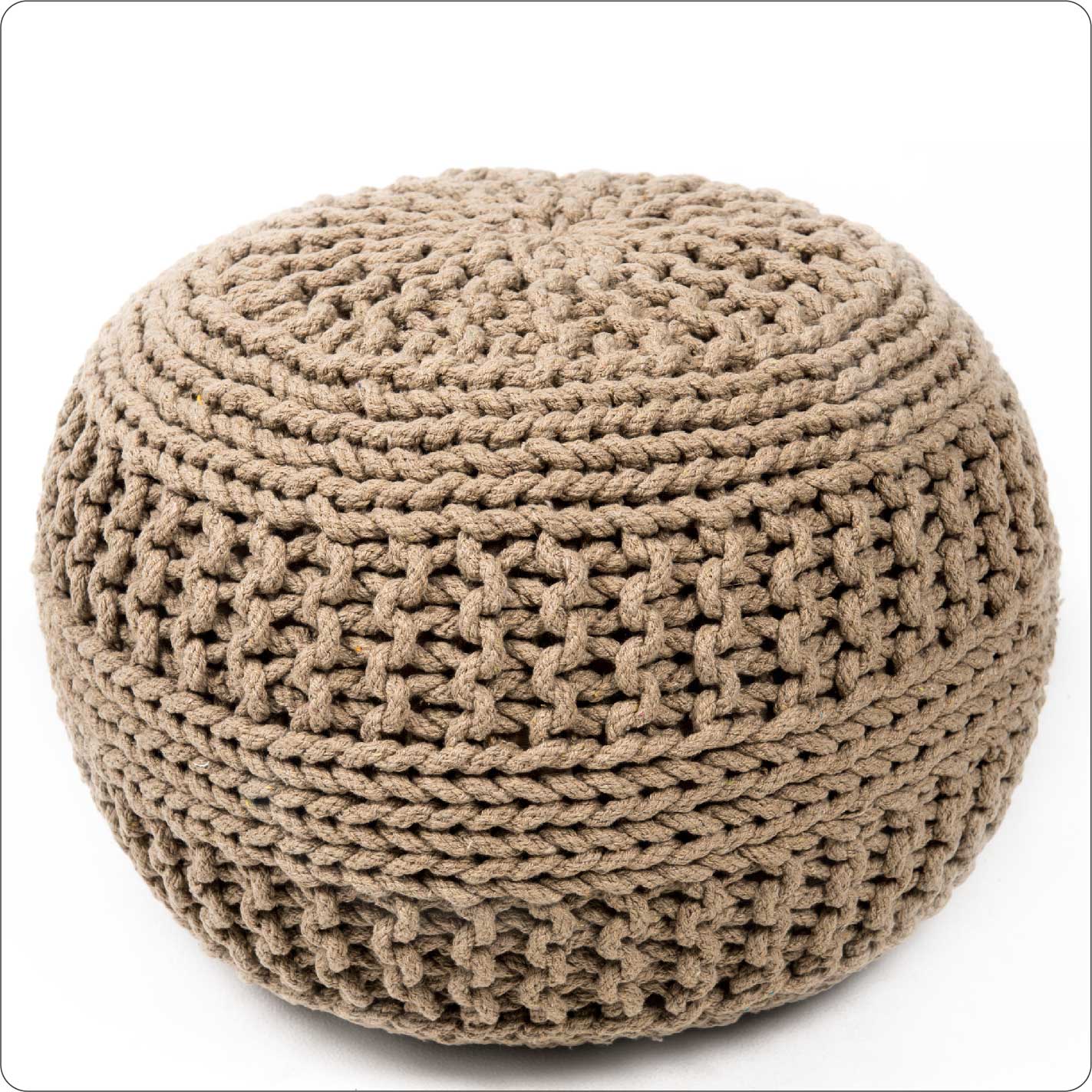 Hand knitted cotton Pouf chair/foot rest