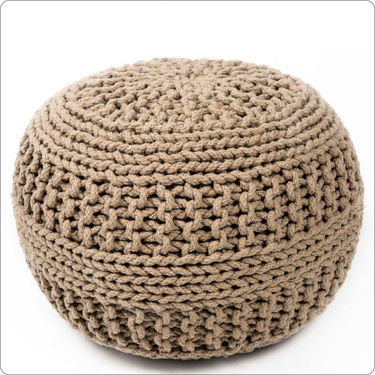 Hand knitted cotton Pouf chair/foot rest