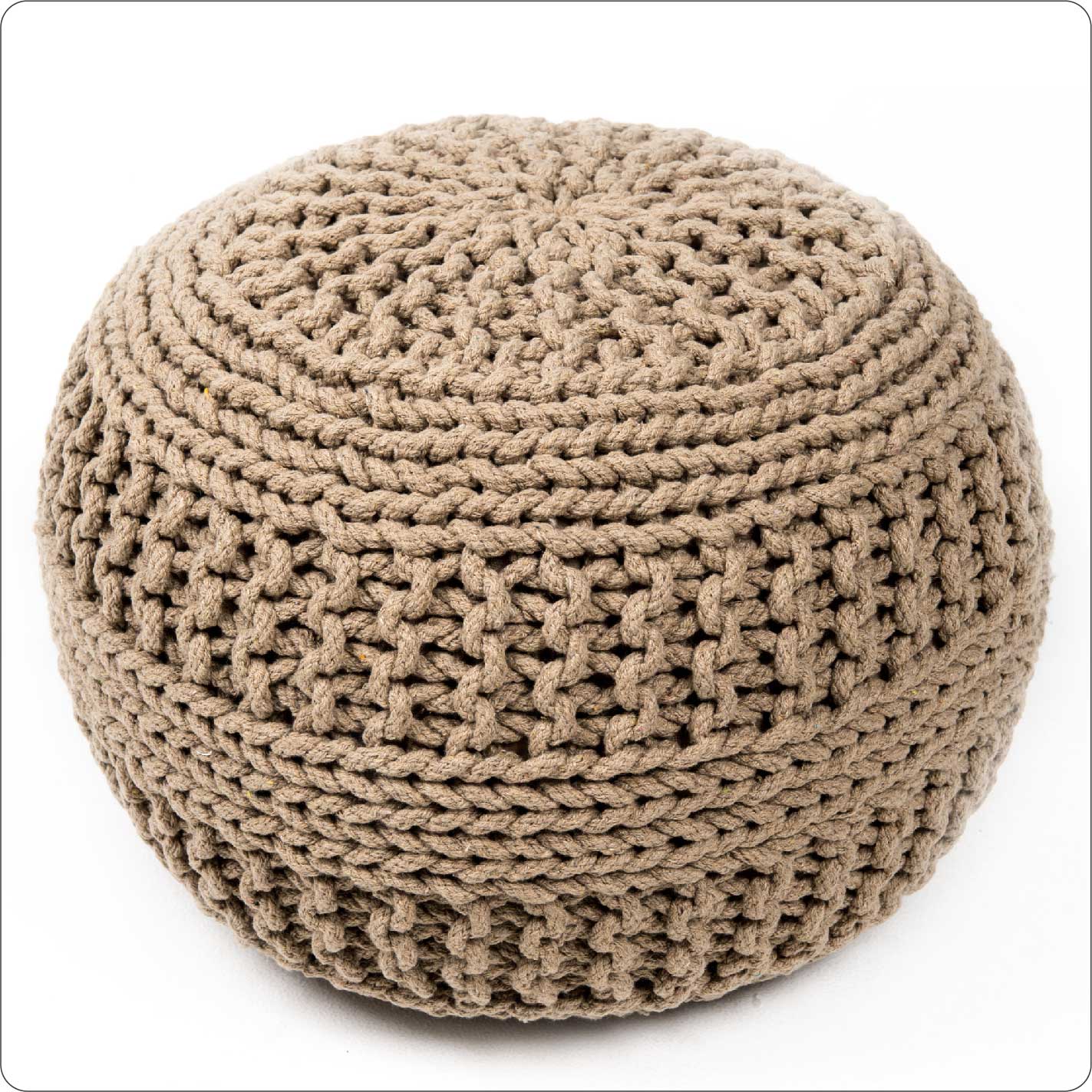 Hand knitted cotton Pouf chair/foot rest