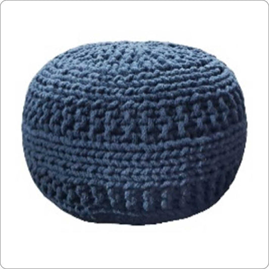 Hand knitted cotton Pouf chair/foot rest