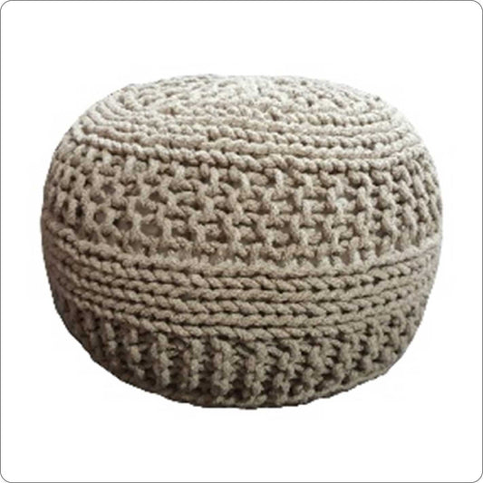 Hand knitted cotton Pouf chair/foot rest