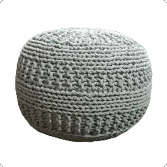 Hand knitted cotton Pouf chair/foot rest