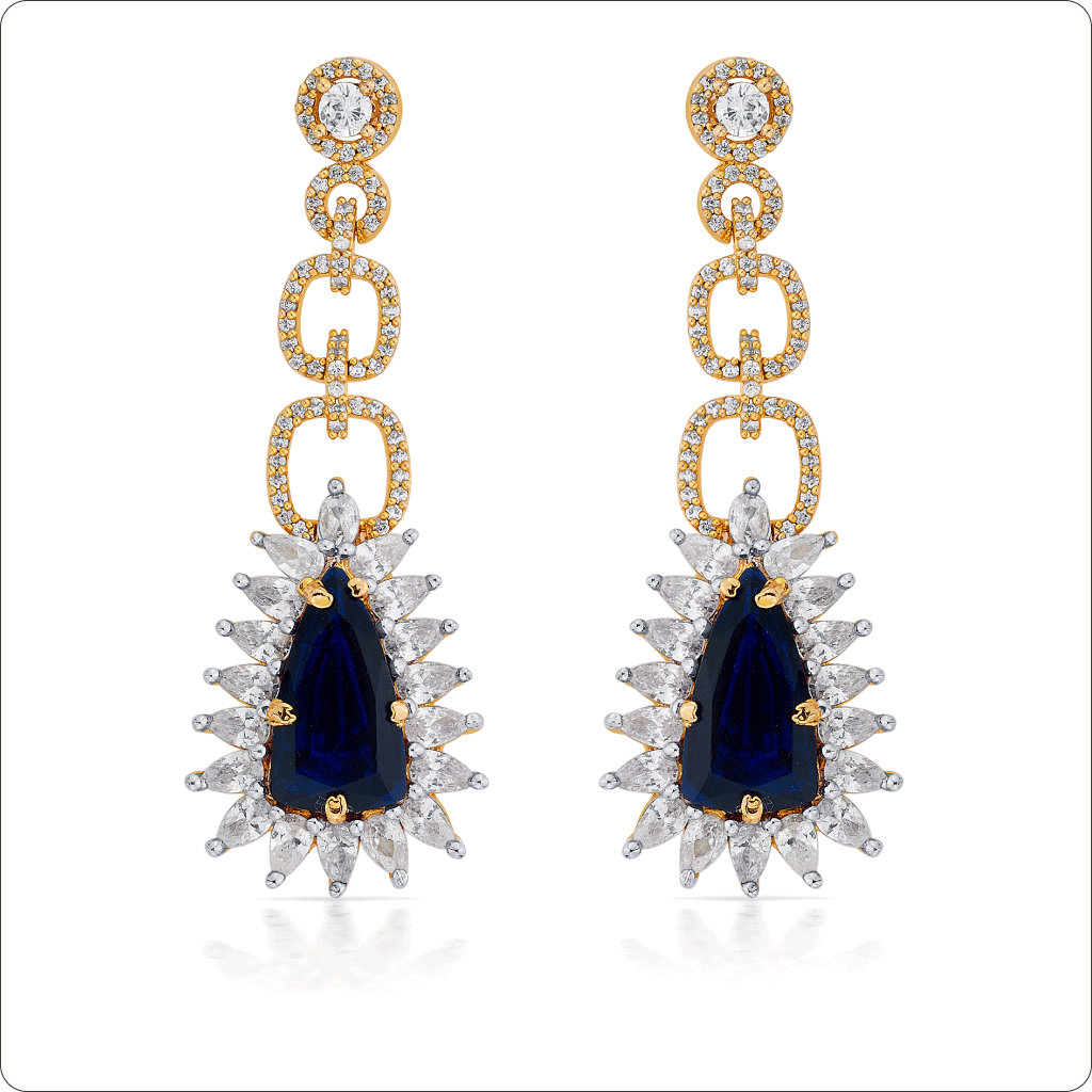 Dark Blue Drop Dangler Earrings