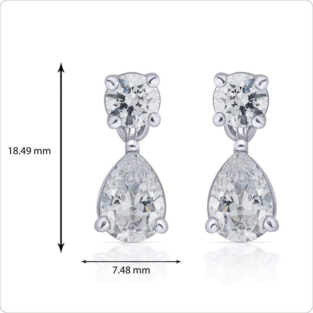 Premium crystal petal dangling earring pair