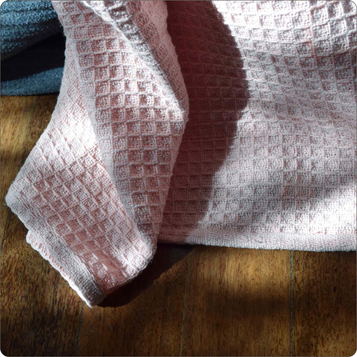 Organic Waffle Blanket 130x180cm Byron Blush