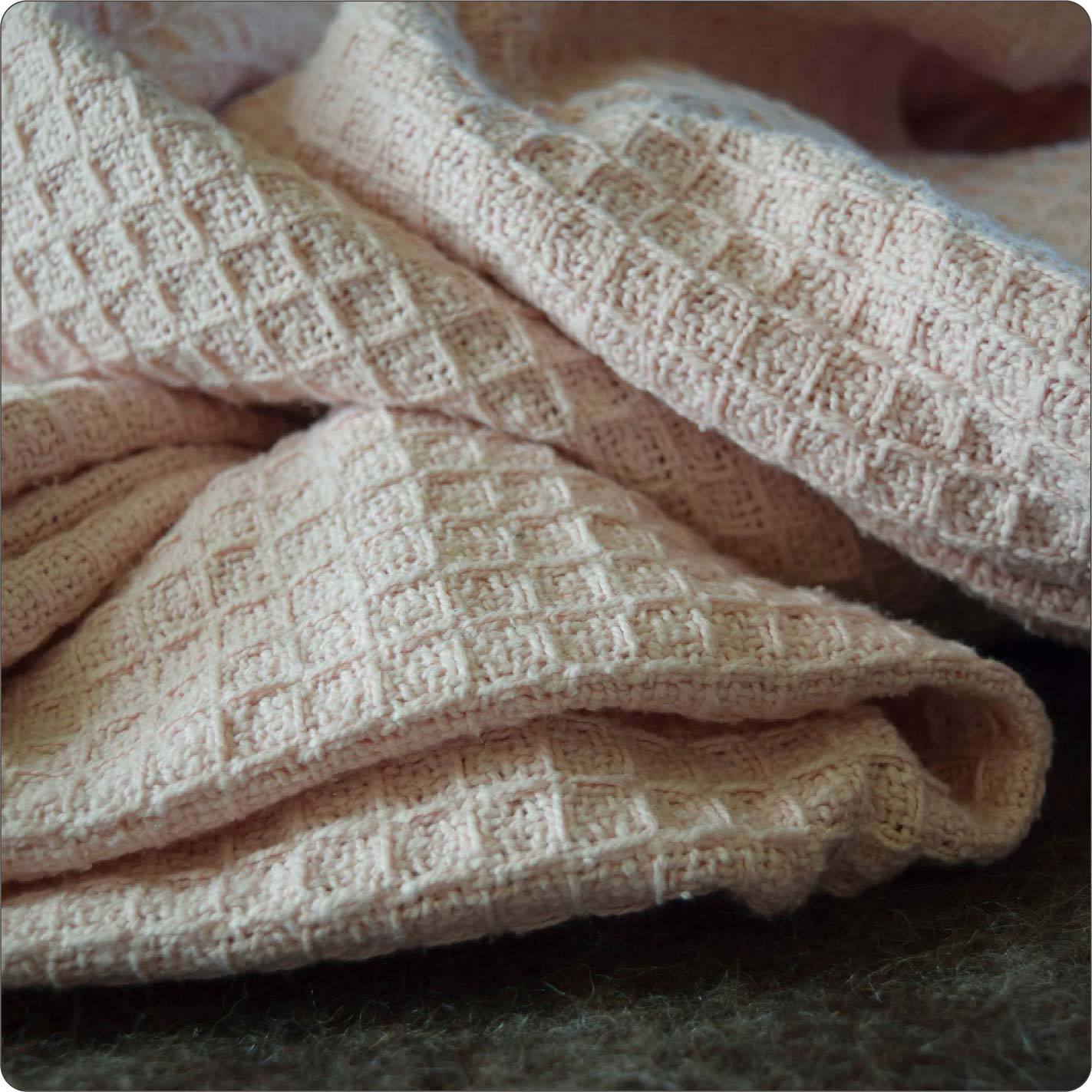 Organic Waffle Blanket 210cm x 210cm Natural Colour