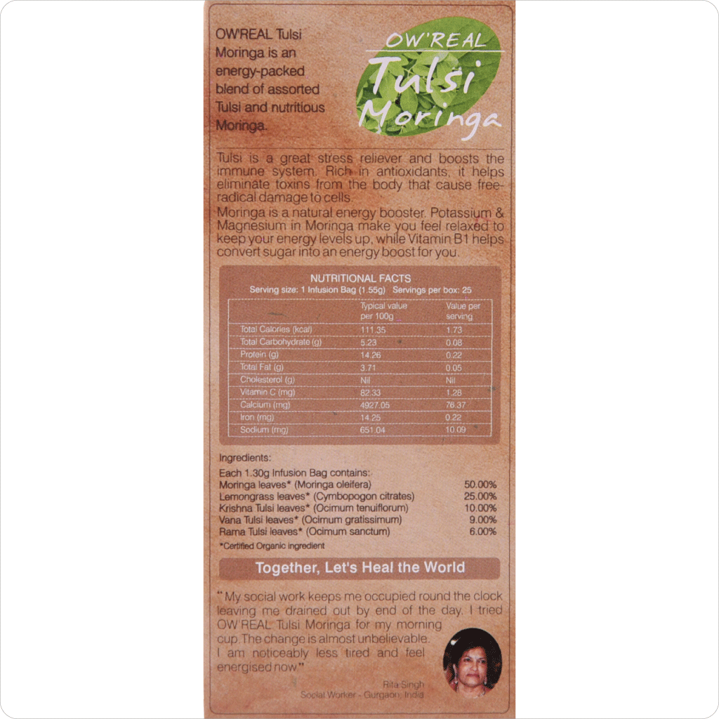 Real Tulsi Moringa Tea Bags