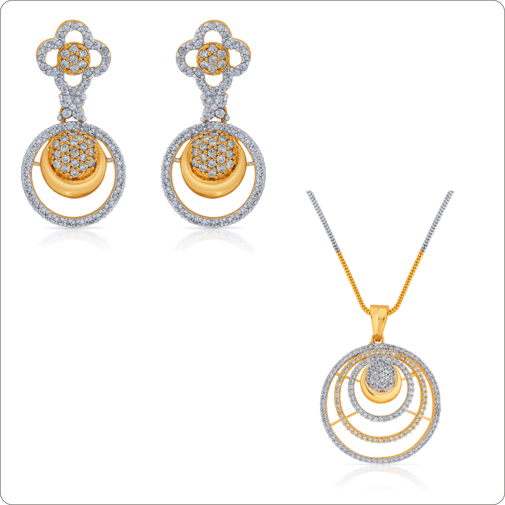 Concentric Circle Pendant & Earring Set
