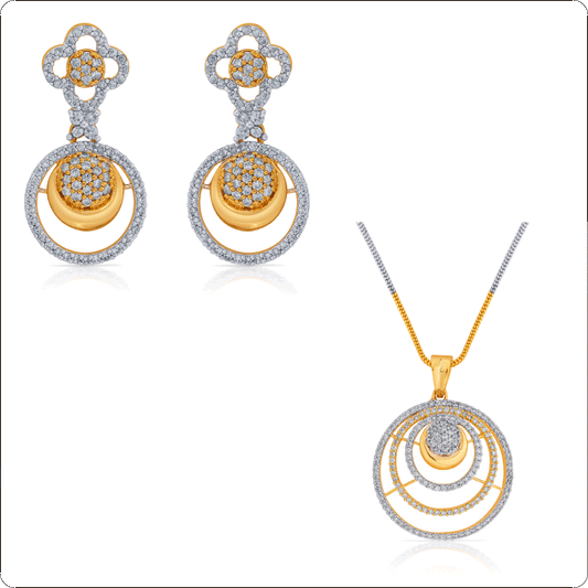 Concentric Circle Pendant & Earring Set