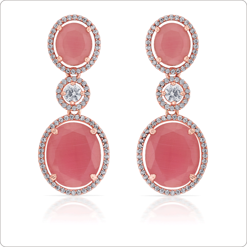 Pink Rose Blush Dangler Earrings