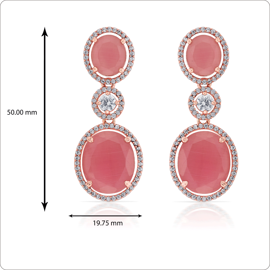 Pink Rose Blush Dangler Earrings