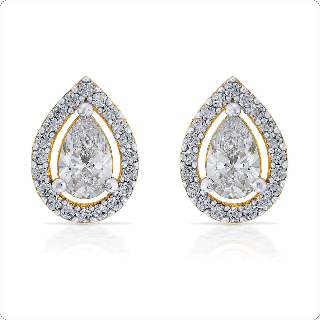 Premium crystal petal stone earring pair