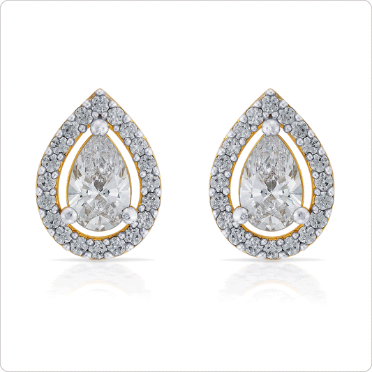 Premium crystal petal stone earring pair