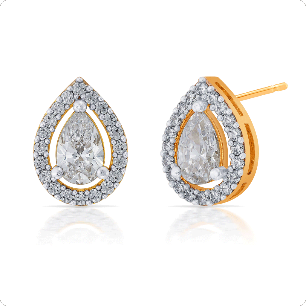 Premium crystal petal stone earring pair
