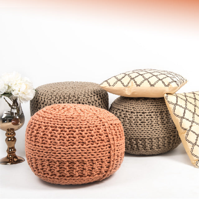 Fabric Ottomans and cushions with filling 