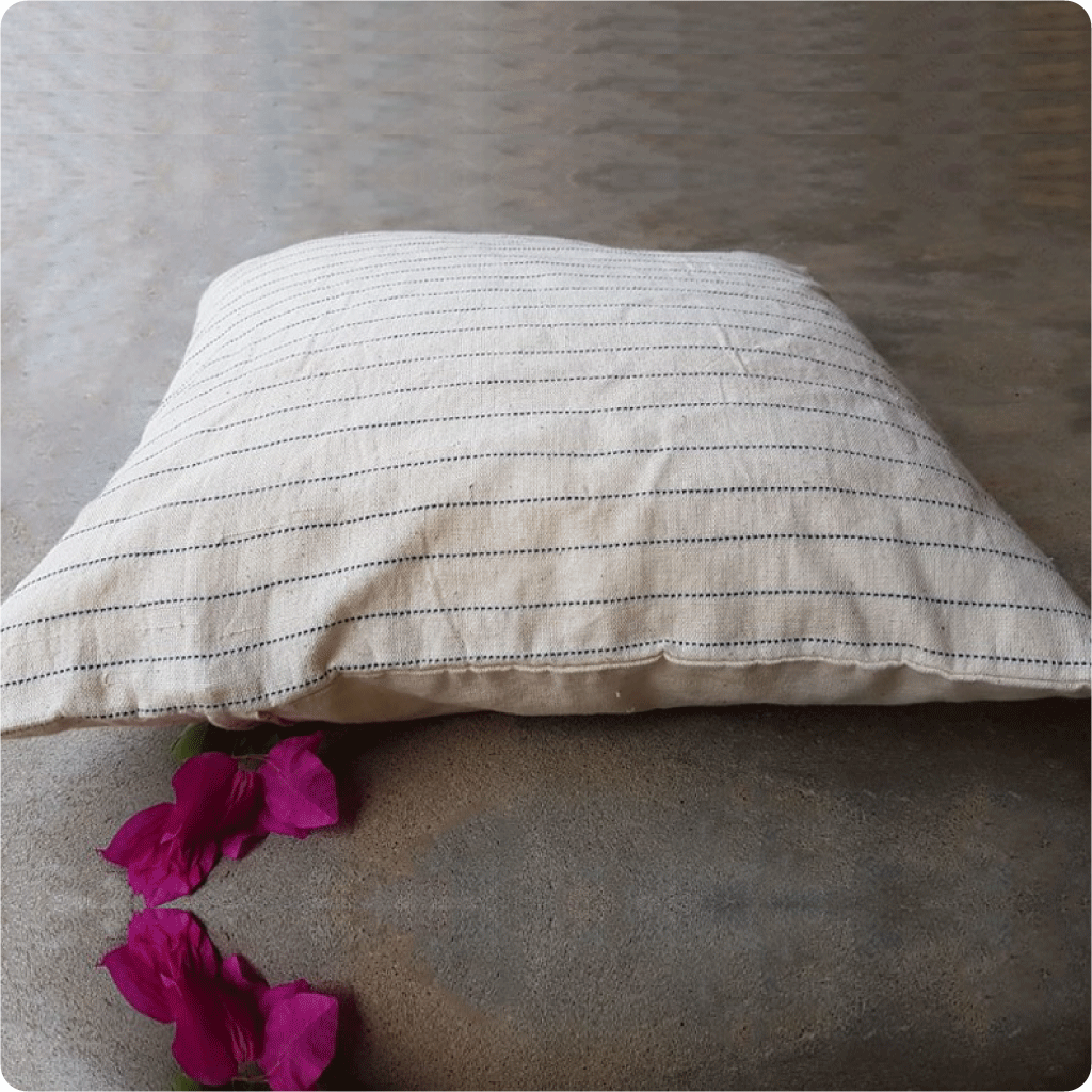 Handwoven Kutch Weave Kala cotton cushion cover