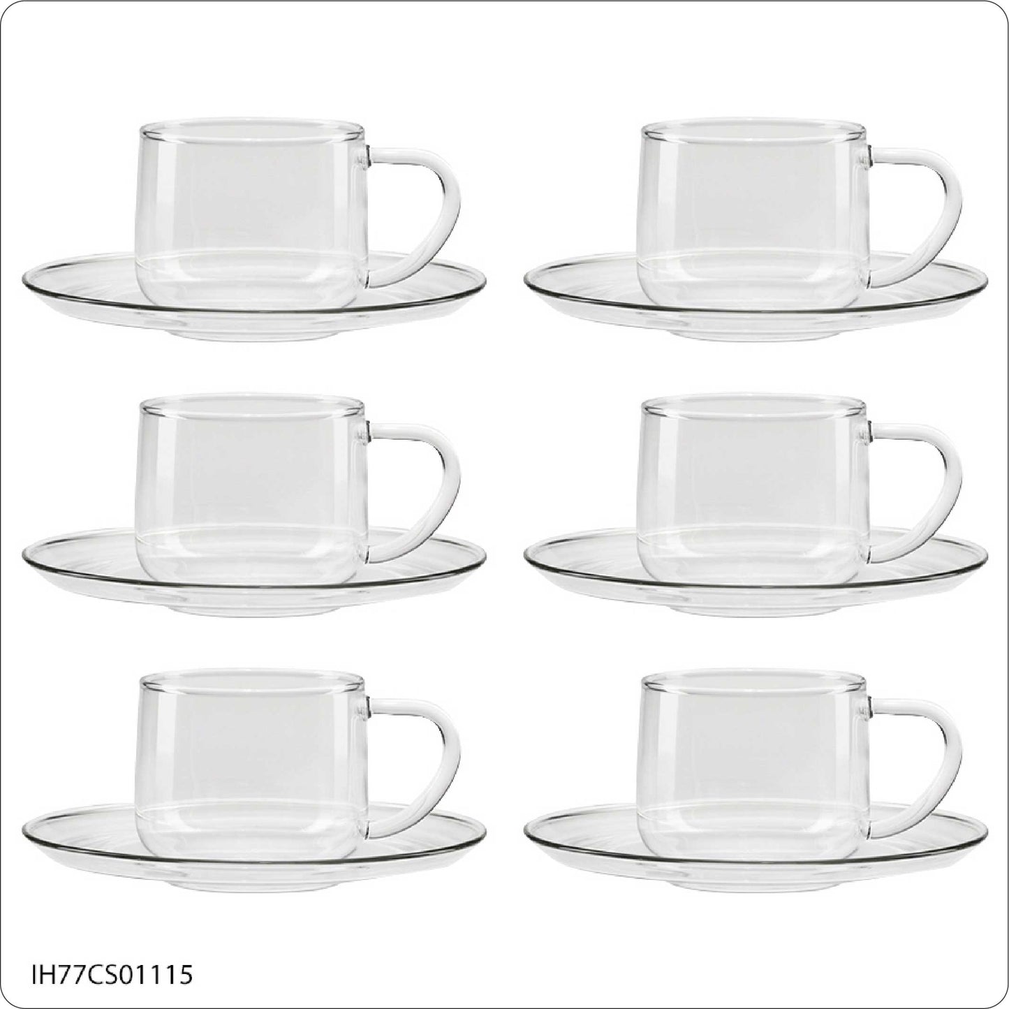 6x150ml Piccolo Cups & Saucers