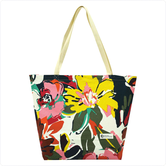 Cotton Canvas Printed Beach bag with Long handle