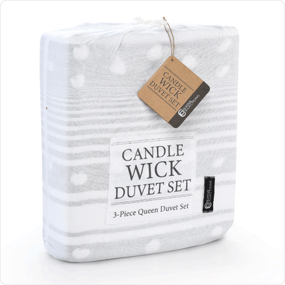 Luxury Cotton Candle Wick Duvet Set QUEEN