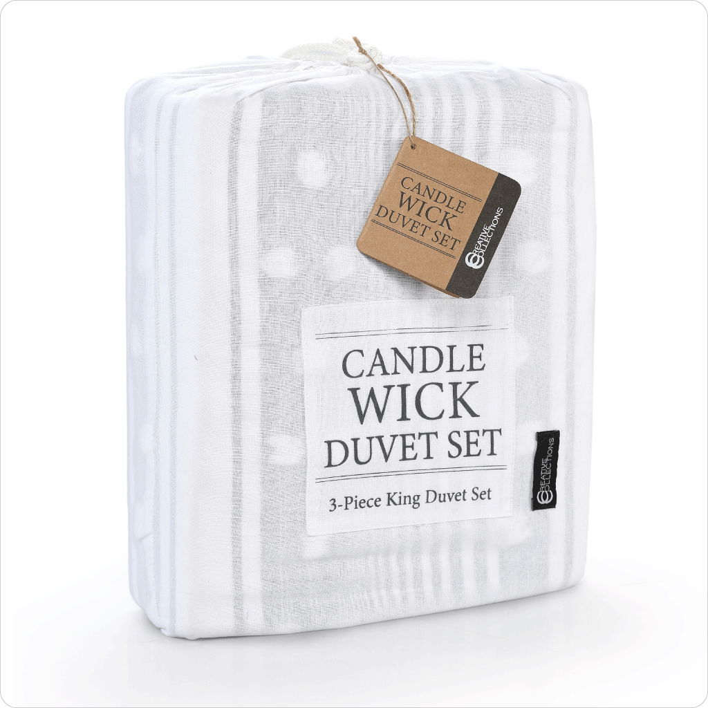 Luxury Cotton Candle Wick Duvet Set KING