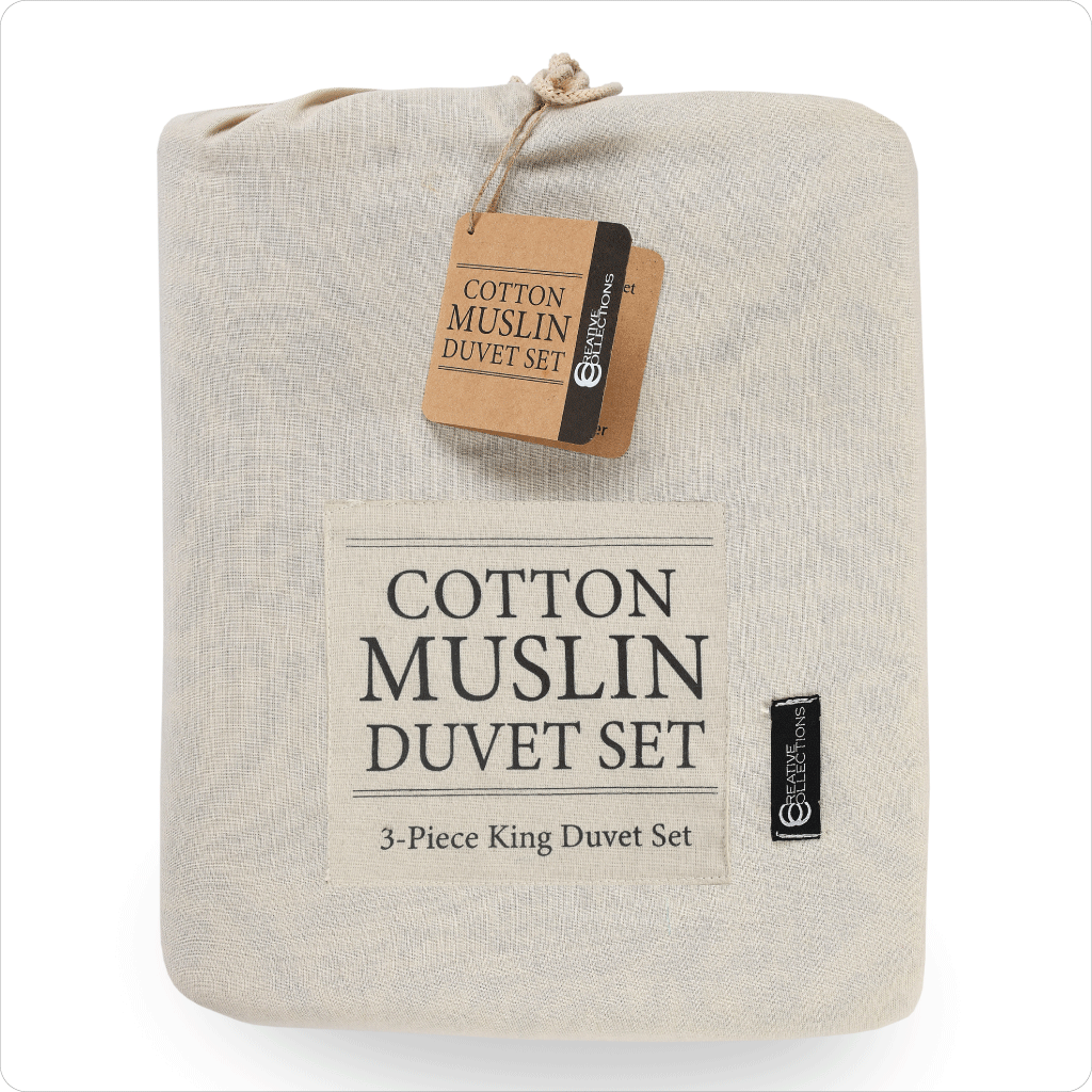 Luxury Cotton Muslin Duvet Cover Set KING