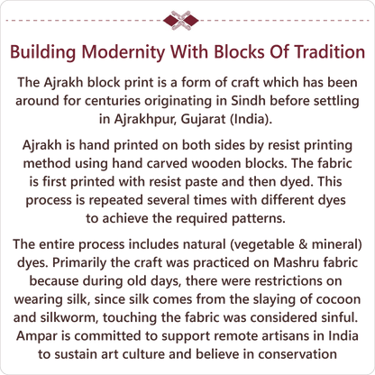 Ajrakh hand block printed mashru stole