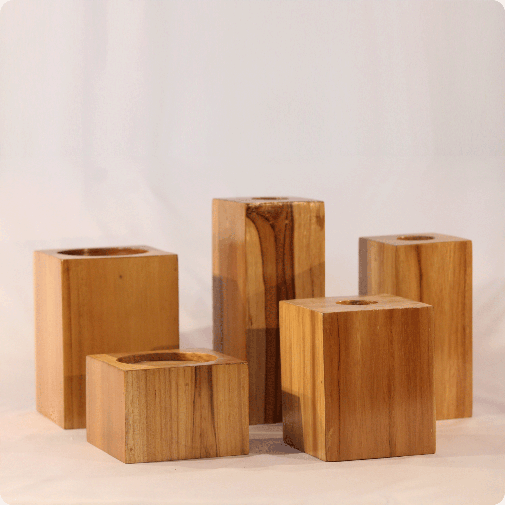 Teak wood  Candle Holder for Home Décor