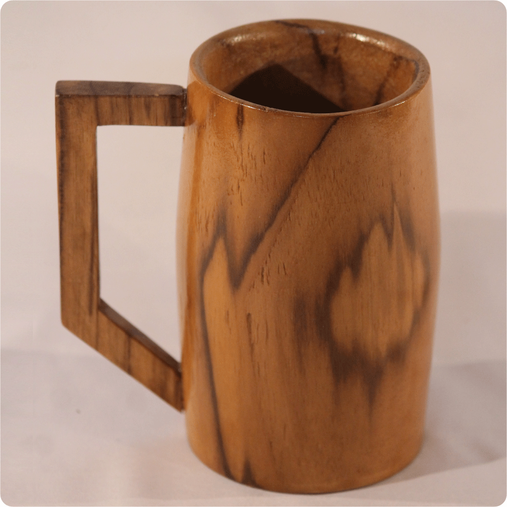 Teak Solid wood Beer Mug with handle