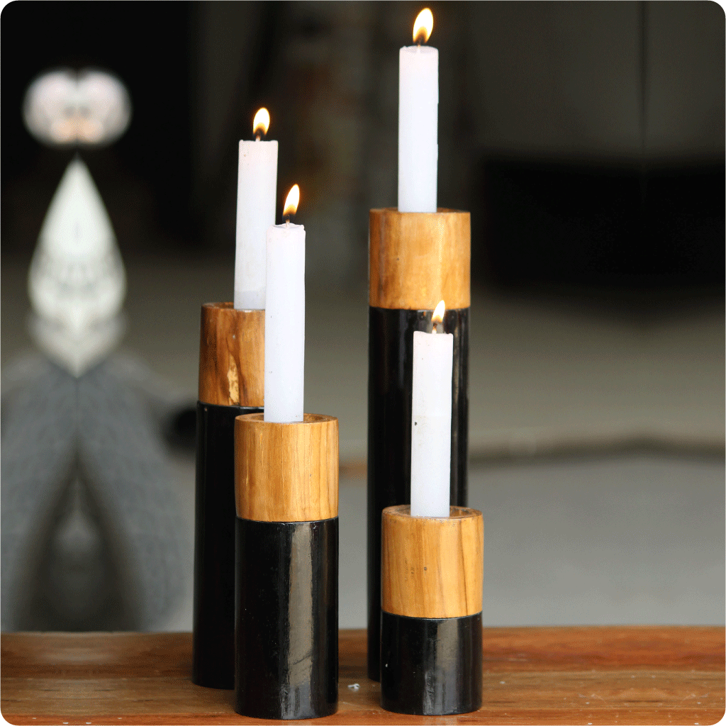 Mango wood Candle Holder for Home Décor